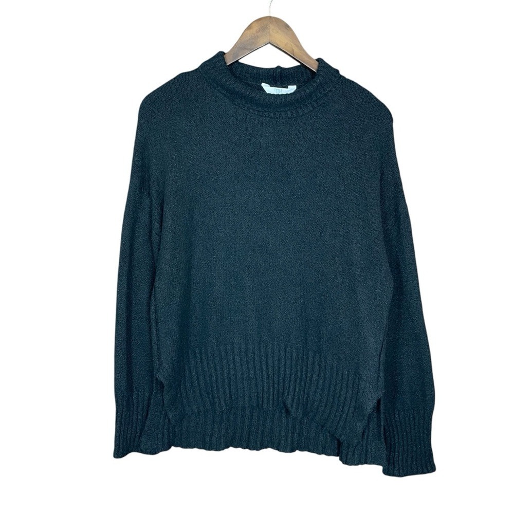 Time and Tru Black Cowl Neck Sweater with Textured Knit and Slim Fit - Picture 4 of 6